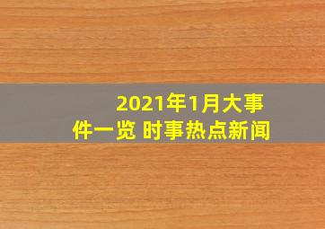 2021年1月大事件一览 时事热点新闻